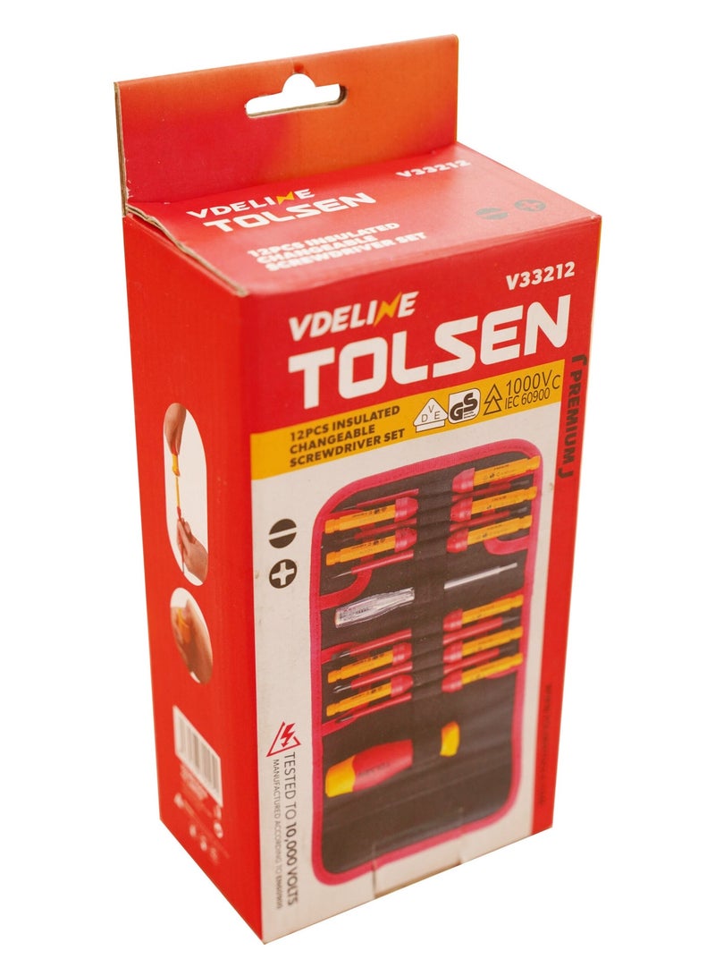 TOLSEN مجموعة مفكات تولسن فدلاين المعزولة القابلة للتغيير V33212 – مجموعة مفكات كهربائي - Image 2